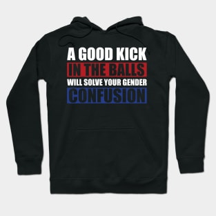 A Good Kick In The Balls Will Solve Your Gender Confusion Hoodie